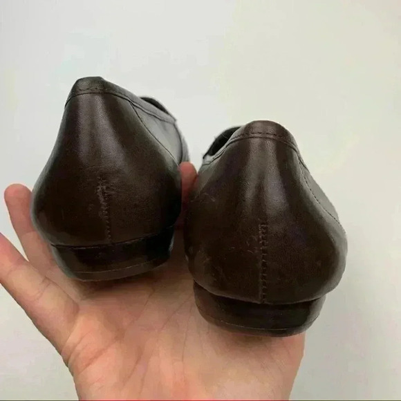 New Antonio Melani flats size 8 brown leather tortoise embossed smoking loafers - Picture 8 of 12